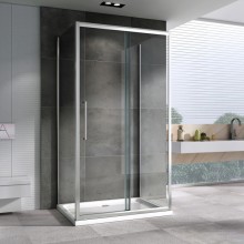 Душевой уголок 140х50 см Abber Schwarzer Diamant AG30140H-S50-S50 прозрачное