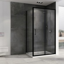 Душевой уголок 150х60 см Abber Schwarzer Diamant AG30150B5-S60B5 прозрачное