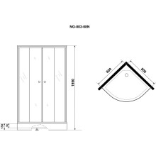Душевой уголок с поддоном 80х80х195 см Niagara NG-003-14 матовое