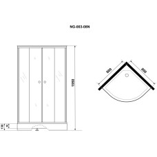 Душевой уголок с поддоном 80х80х195 см Niagara NG-003-14 матовое