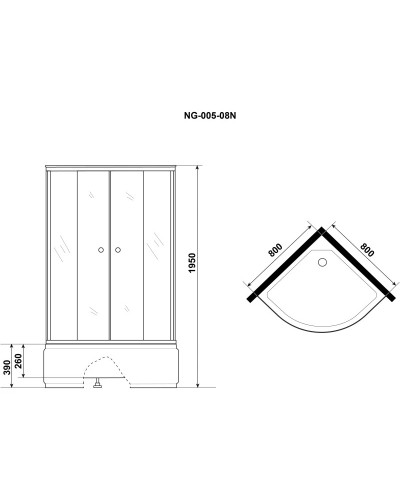 Душевой уголок с поддоном 80х80х195 см Niagara NG-005-14 матовое