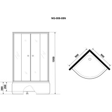 Душевой уголок с поддоном 90х90х195 см Niagara NG-006-14 матовое