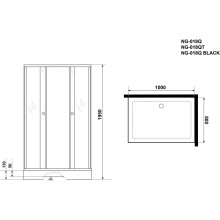 Душевой уголок с поддоном 100х80х195 см Niagara NG-018-14QBLACK интимато