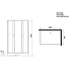 Душевой уголок с поддоном 100х80х195 см Niagara NG-018-14QBLACK интимато