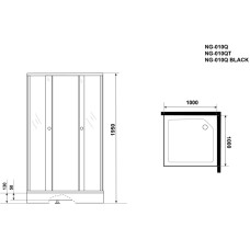 Душевой уголок с поддоном 100х100х195 см Niagara NG-010-14QT тонированное