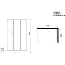 Душевой уголок с поддоном 100х80х195 см Niagara NG-018-14QT тонированное