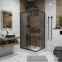 Душевой уголок с поддоном 100х80х195 см Niagara NG-018-14QT тонированное