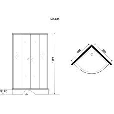 Душевой уголок с поддоном 80х80х195 см Niagara NG-003-14T тонированное