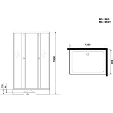 Душевой уголок с поддоном 120х90х195 см Niagara NG-129-14QT тонированное