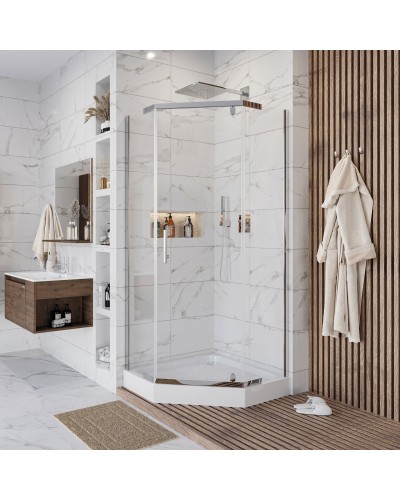 Душевой уголок с поддоном 100х100х195 см Niagara NG-010-14D прозрачное