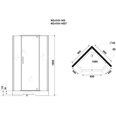 Душевой уголок с поддоном 100х100х195 см Niagara NG-010-14DT тонированное
