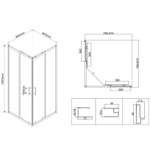 Душевой уголок 80х80 см Vincea City VSS-5CT800MT текстурное
