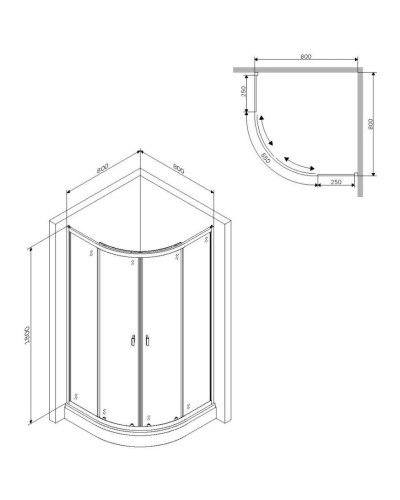 Душевой уголок 80х80 см Am.Pm X-Joy W88G-205-080MT64 прозрачное
