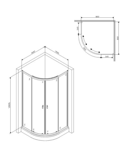 Душевой уголок 90х90 см Am.Pm X-Joy W88G-205-090BT64 прозрачное