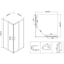 Душевой уголок 90х90 см Vincea City VSS-5CT900CL прозрачное