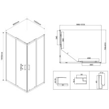Душевой уголок 100х80 см Vincea City VSS-5CT8010CL прозрачное