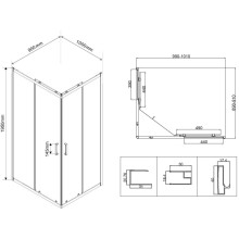 Душевой уголок 100х90 см Vincea City VSS-5CT9010CL прозрачное