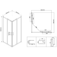 Душевой уголок 90х90 см Vincea City VSS-5CT900MT текстурное
