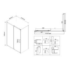 Душевой уголок 120х90 см Vincea City VSR-5CT9012CLB прозрачное