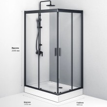 Душевой уголок 120х90 см Am.Pm Gem W90G-404-120290-BT прозрачное