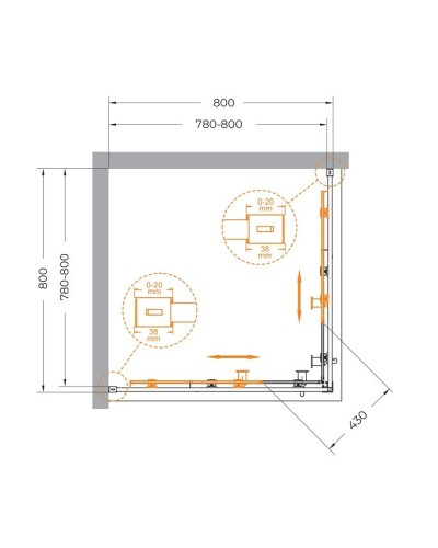 Душевой уголок CEZARES RELAX-304-A-2-80-C-BORO