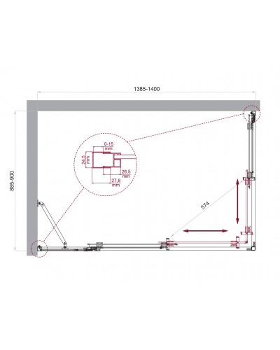 Душевой уголок BelBagno LUCE-AH-21-140/90-C-Cr