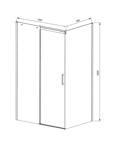 Душевой уголок 120х90 см Vincea Dice VSR-4D9012CLB прозрачное