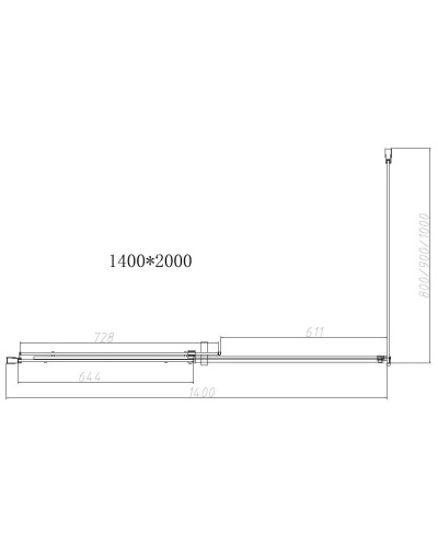Душевой уголок 140х80 см Vincea Dice VSR-4D8014CL прозрачное
