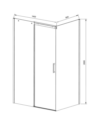 Душевой уголок 140х80 см Vincea Dice VSR-4D8014CL прозрачное