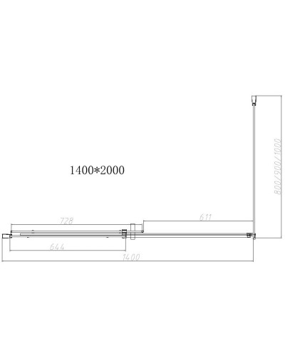 Душевой уголок 140х90 см Vincea Dice VSR-4D9014CLB прозрачное