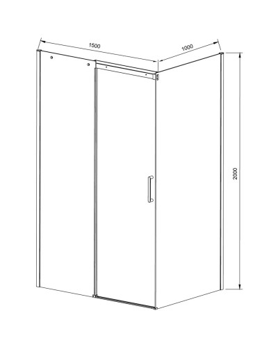 Душевой уголок 150х100 см Vincea Dice VSR-4D1015CLB прозрачное