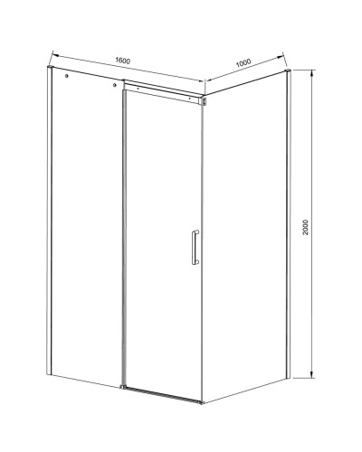 Душевой уголок 160х100 см Vincea Dice VSR-4D1016CLB прозрачное