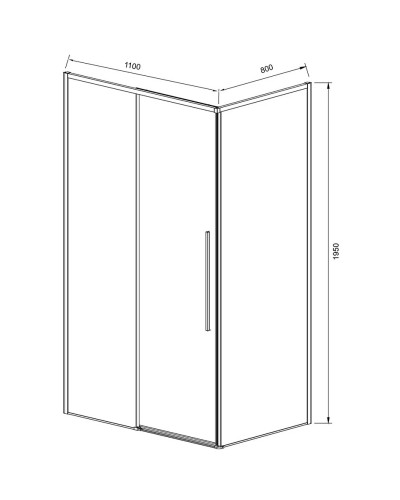 Душевой уголок 110х80 см Vincea Slim-N VSR-4SN8011CLB прозрачное