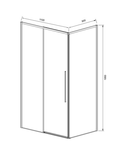 Душевой уголок 110х90 см Vincea Slim-N VSR-4SN9011CLB прозрачное