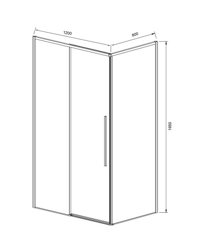 Душевой уголок 120х80 см Vincea Slim-N VSR-4SN8012CLB прозрачное