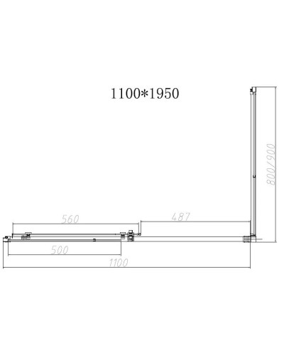 Душевой уголок 110х90 см Vincea Slim-N VSR-4SN9011CL прозрачное