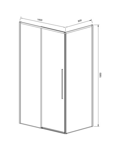 Душевой уголок 140х80 см Vincea Slim-N VSR-4SN8014CL прозрачное