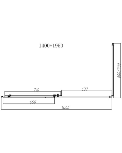 Душевой уголок 140х90 см Vincea Slim-N VSR-4SN9014CLB прозрачное
