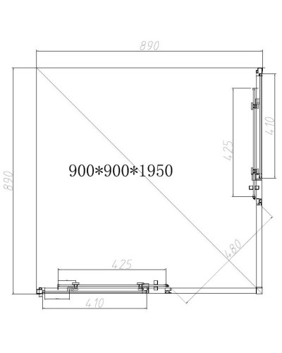 Душевой уголок 90х90 см Vincea Slim-N VSS-4SN900CL прозрачное