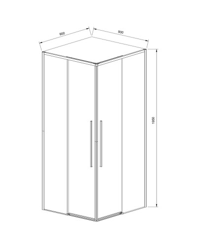 Душевой уголок 90х90 см Vincea Slim-N VSS-4SN900CLB прозрачное