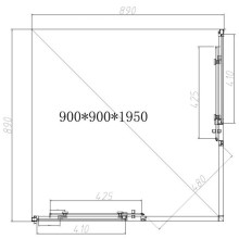 Душевой уголок 90х90 см Vincea Slim-N VSS-4SN900CLB прозрачное