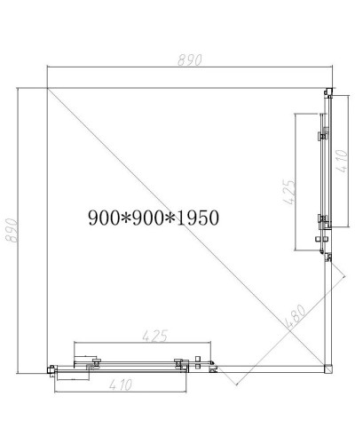 Душевой уголок 90х90 см Vincea Slim-N VSS-4SN900CLB прозрачное