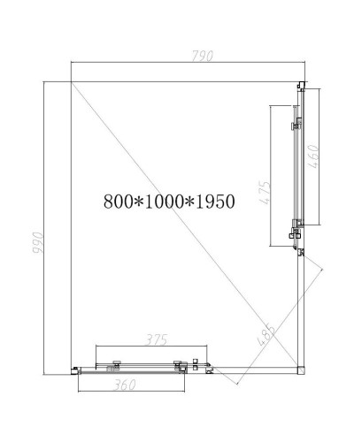 Душевой уголок 100х80 см Vincea Slim-N VSS-4SN8010CL прозрачное