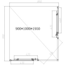 Душевой уголок 100х90 см Vincea Slim-N VSS-4SN9010CL прозрачное