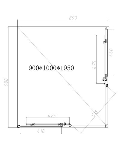 Душевой уголок 100х90 см Vincea Slim-N VSS-4SN9010CL прозрачное