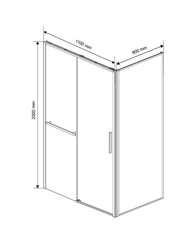 Душевой уголок 110x80 см Vincea Slim Soft VSR-1SS8011CLB прозрачное