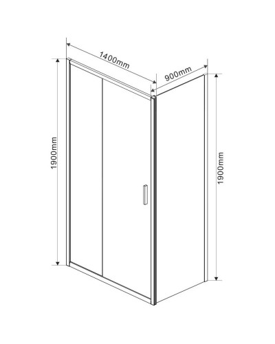 Душевой уголок 140х90 см Vincea Garda VSR-1G9014CLGM прозрачное