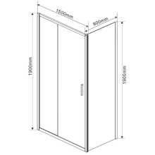 Душевой уголок 150х90 см Vincea Garda VSR-1G9015CLB прозрачное