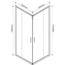 Душевой уголок 90х80 см Vincea Garda VSS-1G8090CGB тонированное