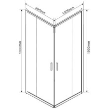 Душевой уголок 100х90 см Vincea Garda VSS-1G9010CGB тонированное